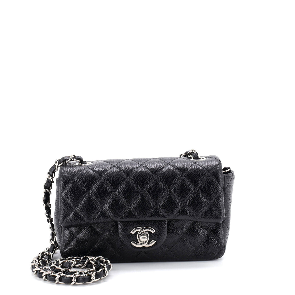 Chanel CHANEL Classic Single Flap Bag Quilted Caviar Mini