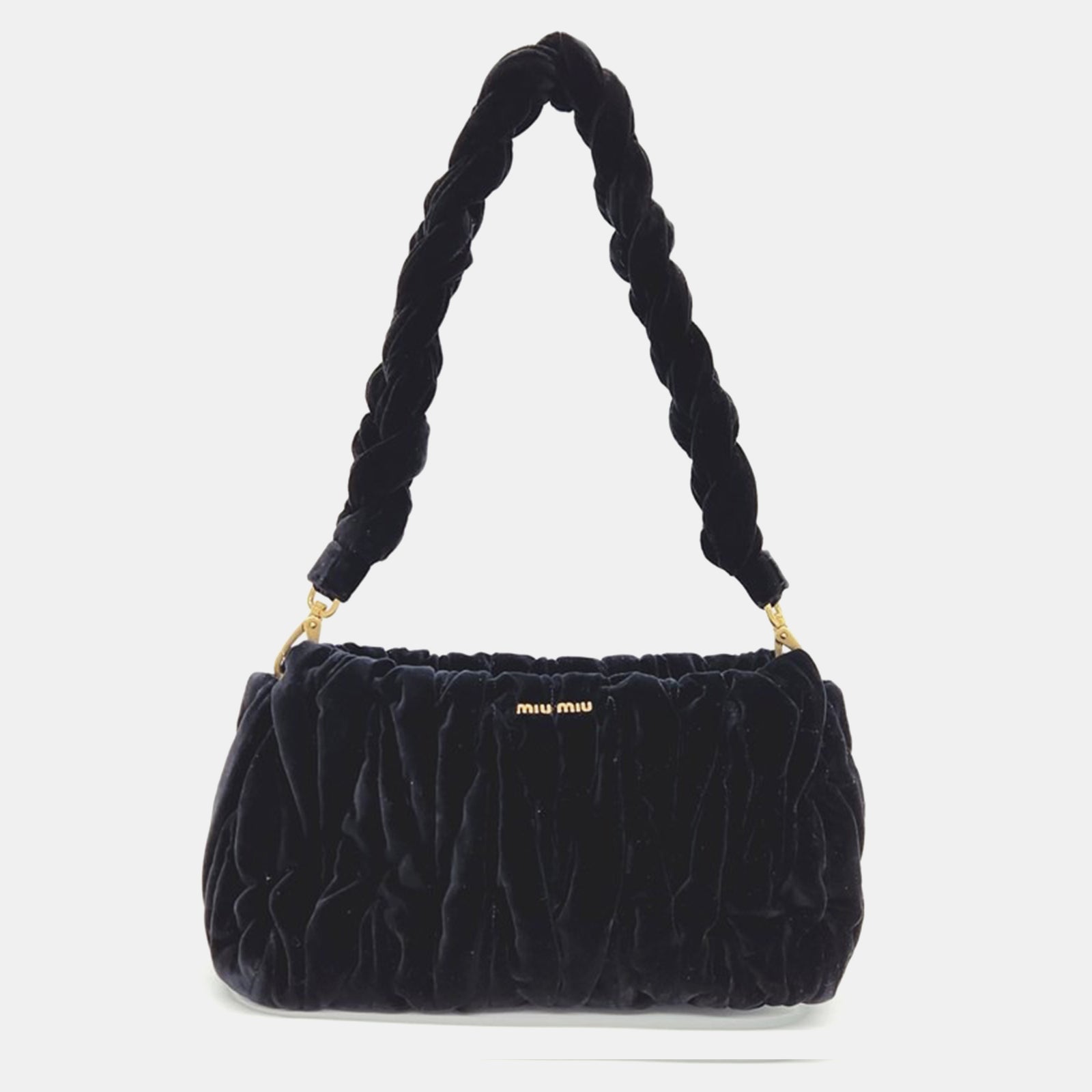 Miu Miu Black Velvet Shoulder Bag