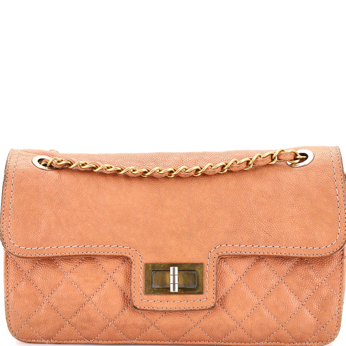 Chanel CHANEL Mademoiselle Lock Flap Bag Quilted Caviar Medium