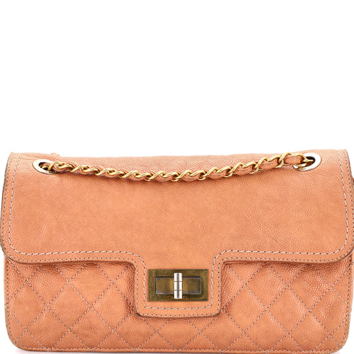 CHANEL Mademoiselle Lock Flap Bag Quilted Caviar Medium