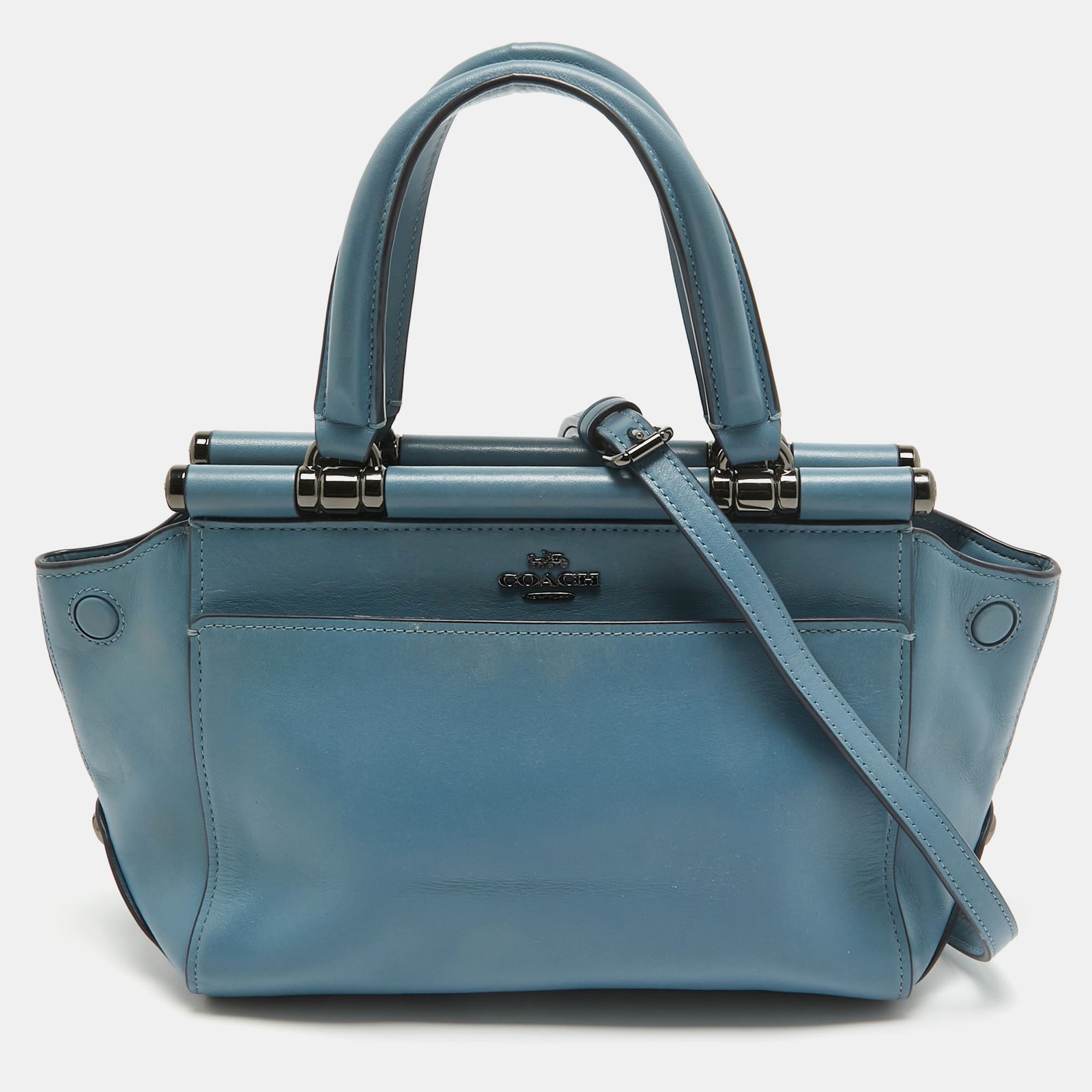 Coach Blue Leather Selena Grace Tote