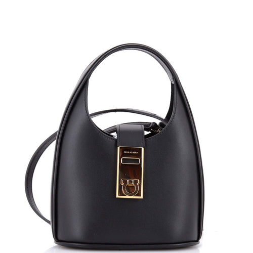 Gancini Buckle Hobo Leather Mini