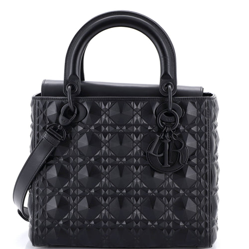 Lady Dior Bag Diamond Motif Cannage Calfskin Medium