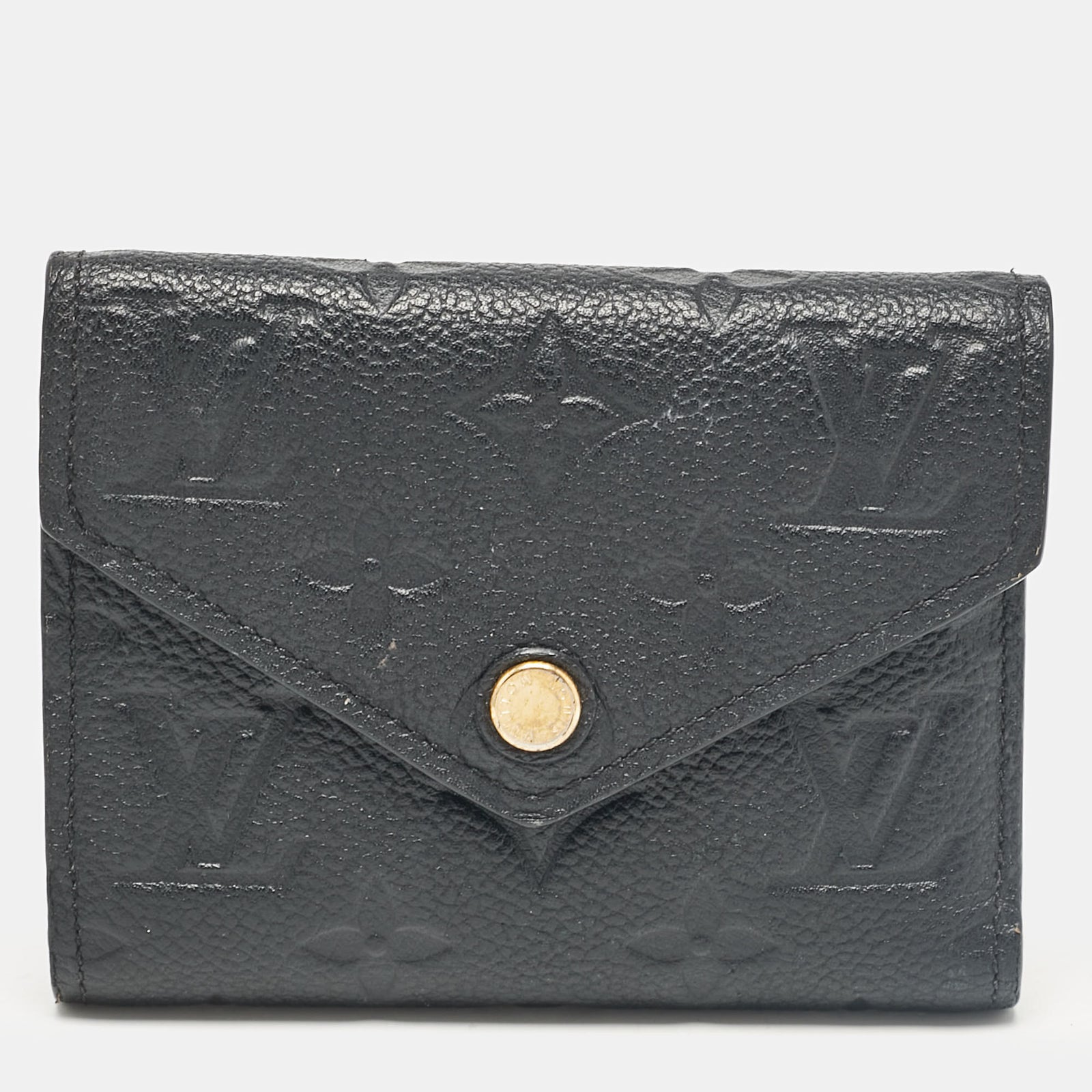 Louis Vuitton Portefeuille Victorine en cuir Empreinte noir Monogram