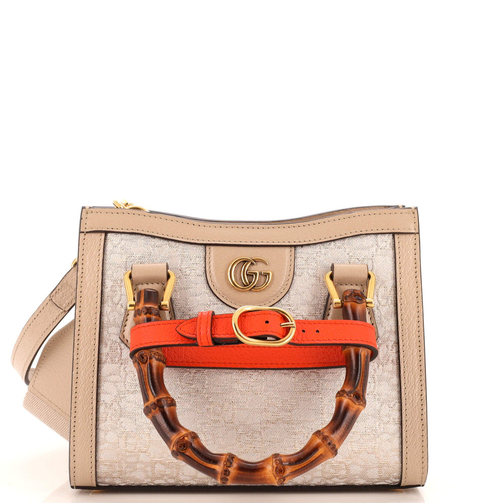 GUCCI Diana NM Tragetasche mit Bambusgriff und GG Jacquard Mini