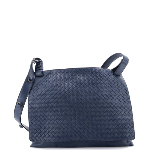 Square Panelled Messenger Bag Intrecciato Nappa Large