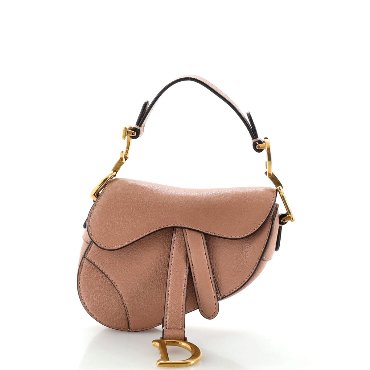 Christian Dior Saddle Handbag Leather Micro