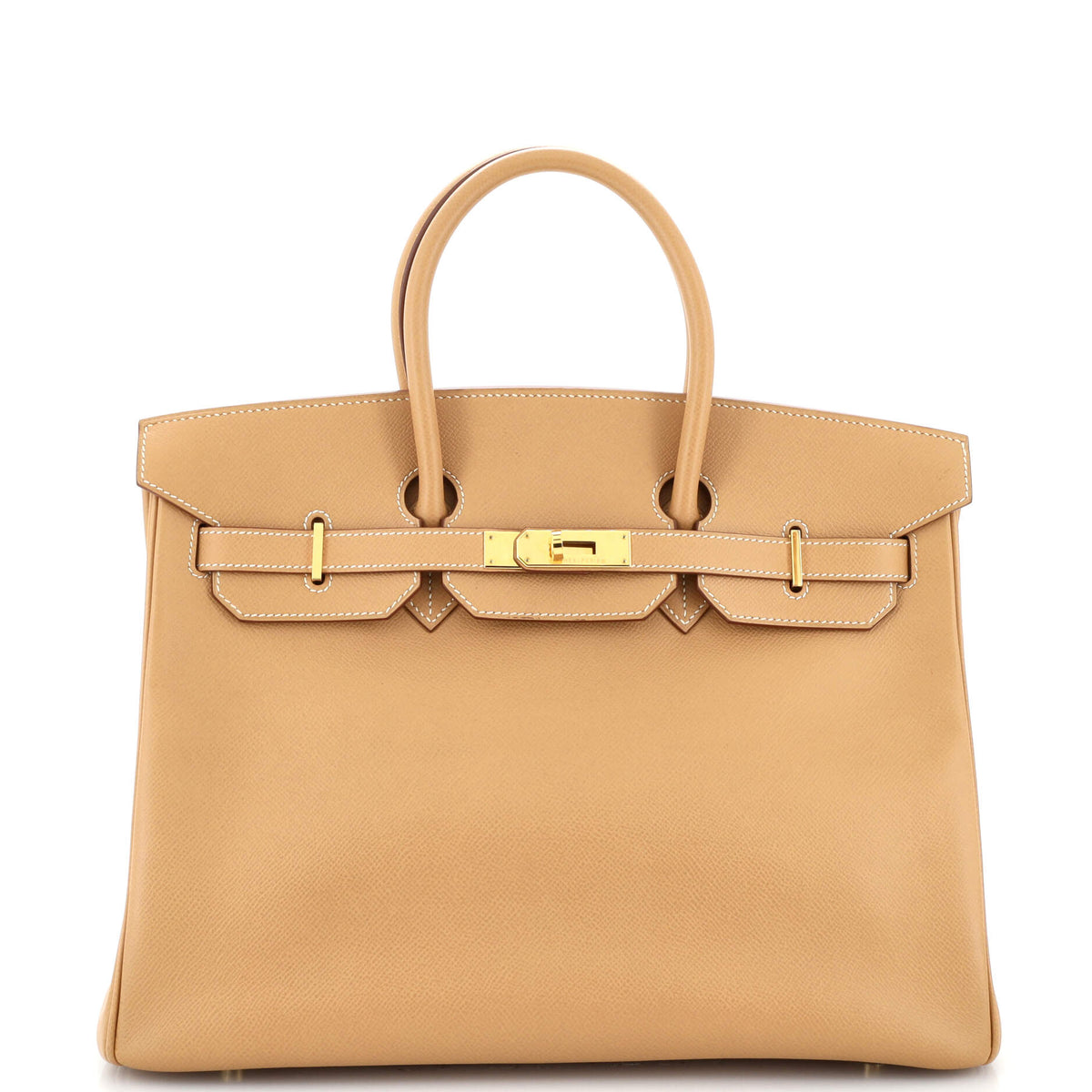Hermès Birkin Handbag Natural Veau Grain Lisse with Gold Hardware 35