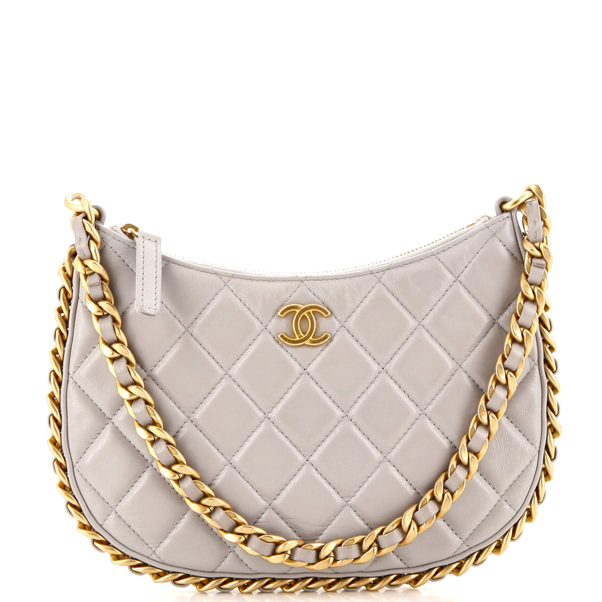 Chanel CHANEL CC Chain Around Hobo Quilted Lambskin