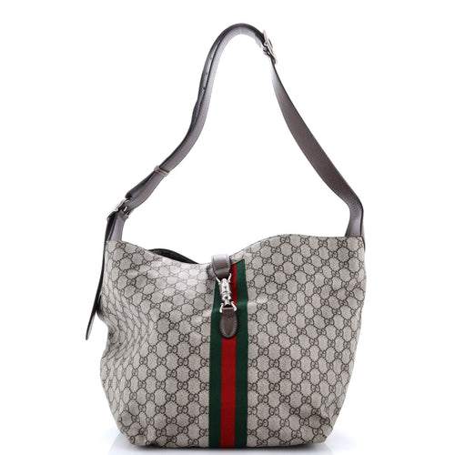GUCCI Jackie 1961 Soft Shoulder Bag GG Coated Canvas Small