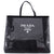 PRADA Logo Open Tote Sequined Mesh Large