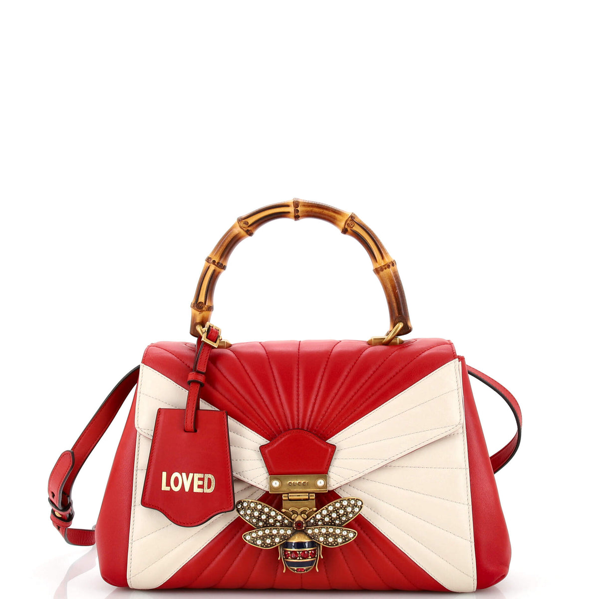 Gucci GUCCI Queen Margaret Top Handle Bag Quilted Leather Medium