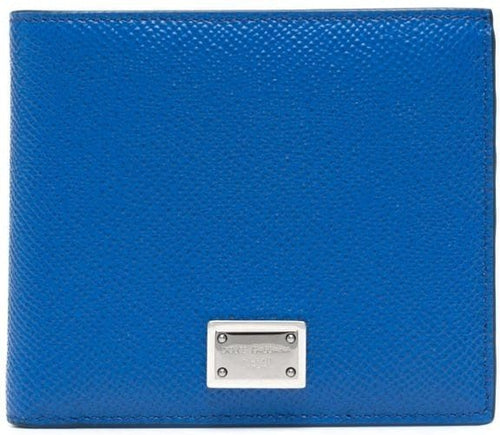 Men's Bi-Fold Leather Wallet in Blue | Size UNICA | BP1321AG219