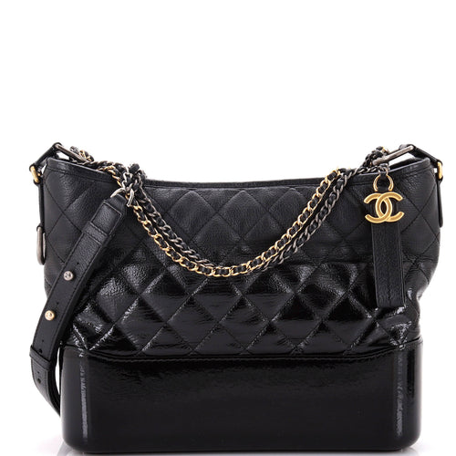 CHANEL Gabrielle Hobo Quilted Goatskin and Patent Medium