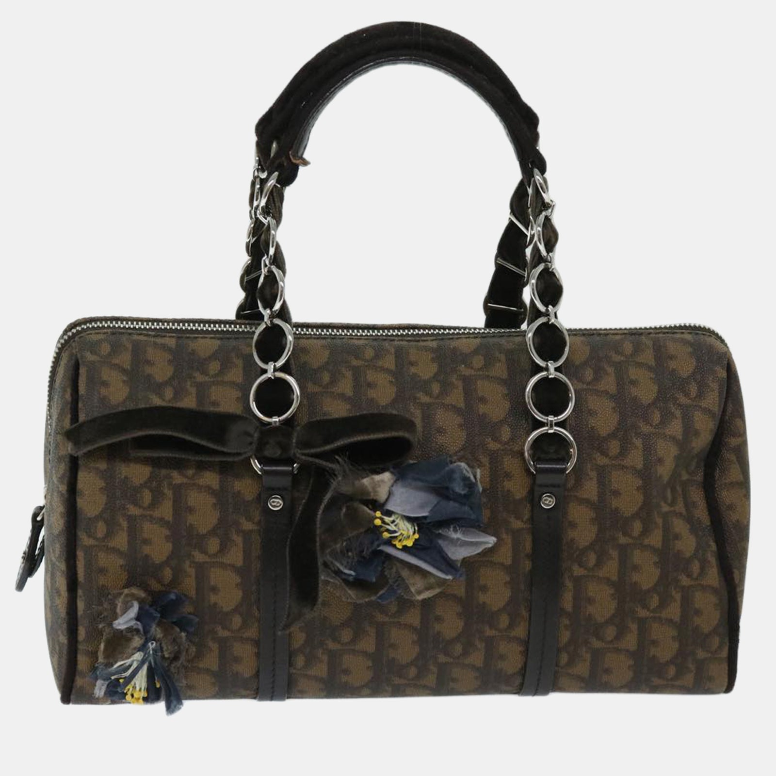 Dior Braune Schultertasche aus Canvas „Trotter“