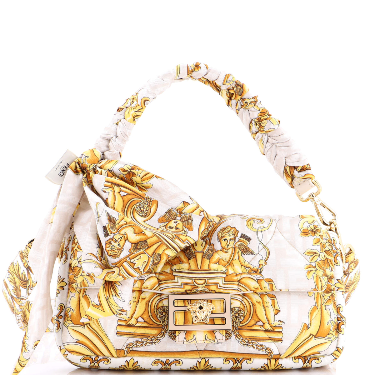 Fendi FENDI x Versace Fendace Baguette NM Bag Quilted Printed Silk Medium