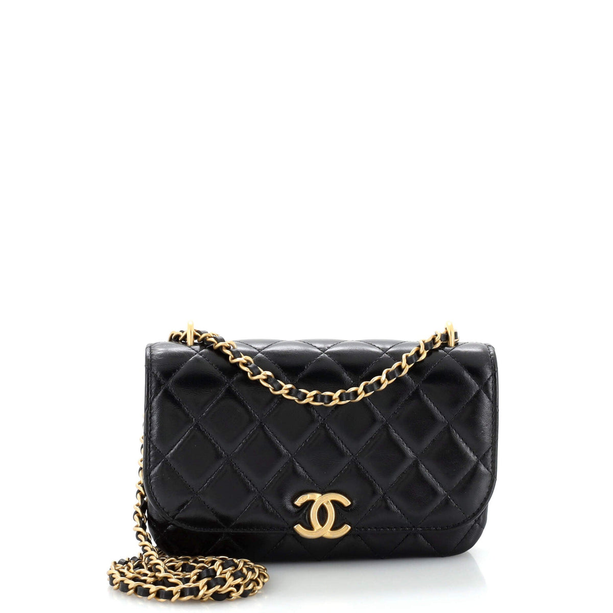Chanel CHANEL Flap Phone Holder with Chain Quilted Lambskin