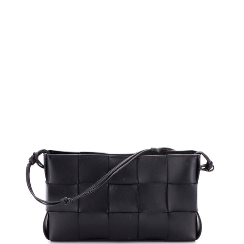Cassette Pouch on Strap Maxi Intrecciato Leather