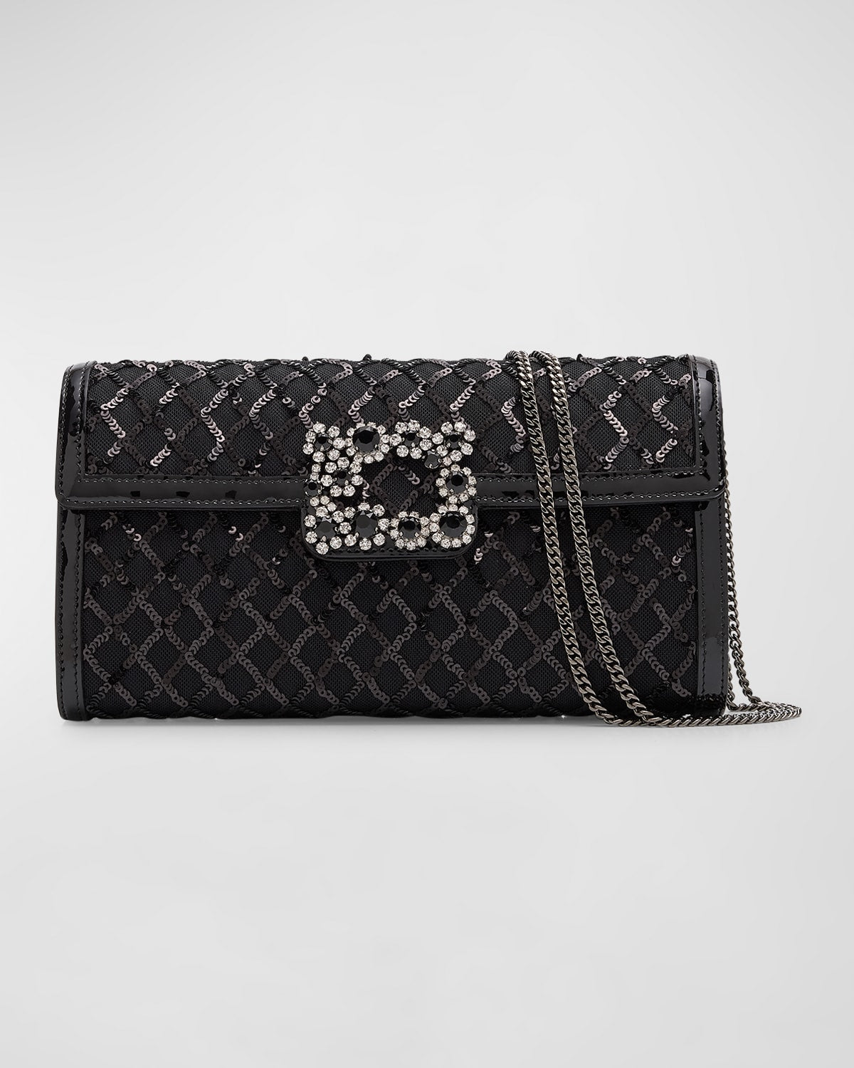 Roger Vivier Flower Buckle Sequined Clutch Bag