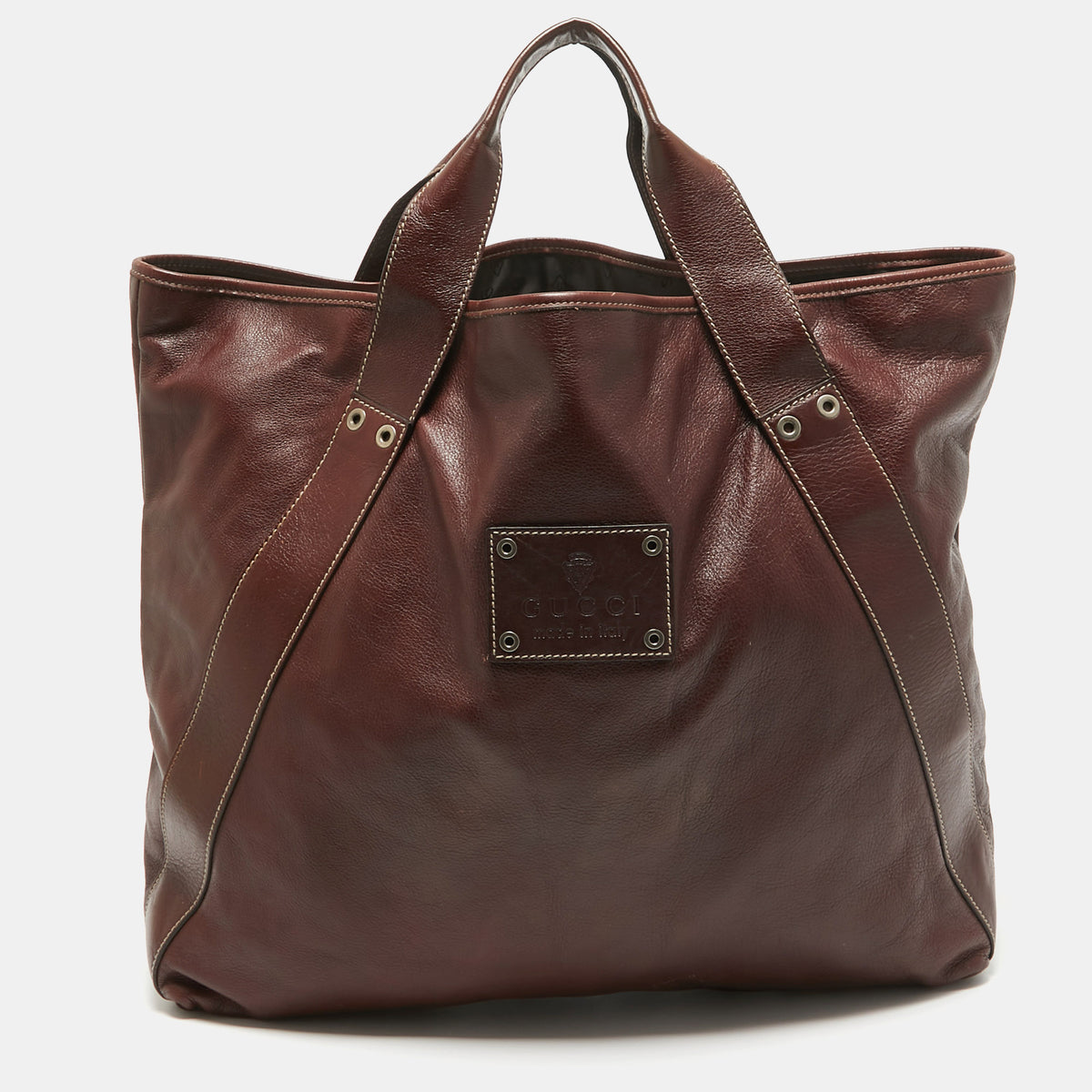 Gucci Brown Leather Shopper Tote