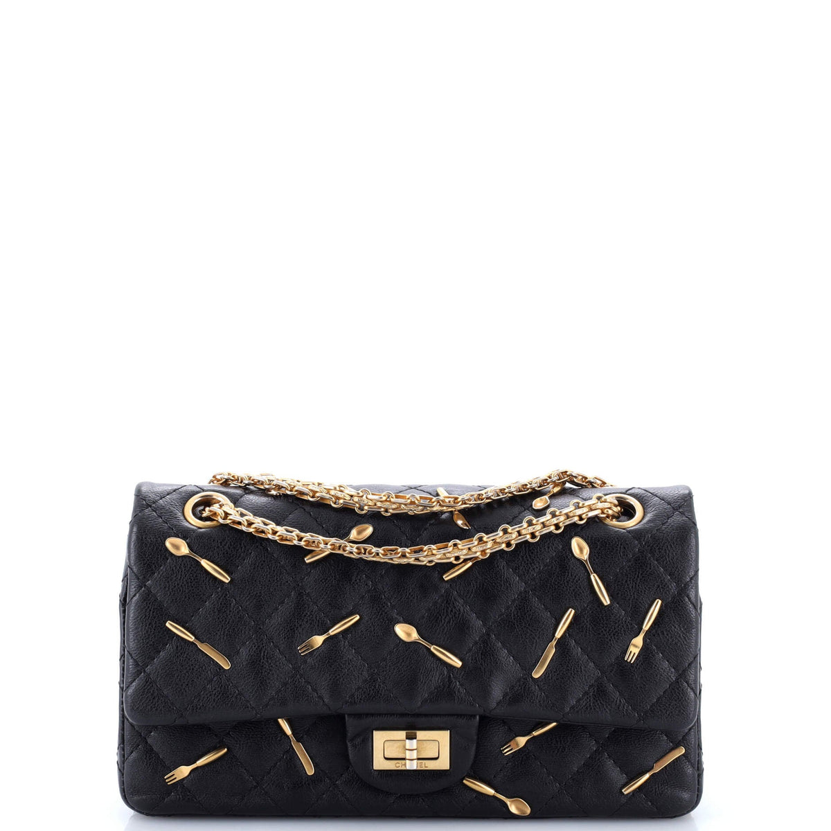 Chanel CHANEL Brasserie Charms Reissue 2.55 Flap Bag Quilted Calfskin 225