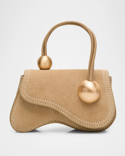 Kazia Sculptural Suede Crossbody Bag