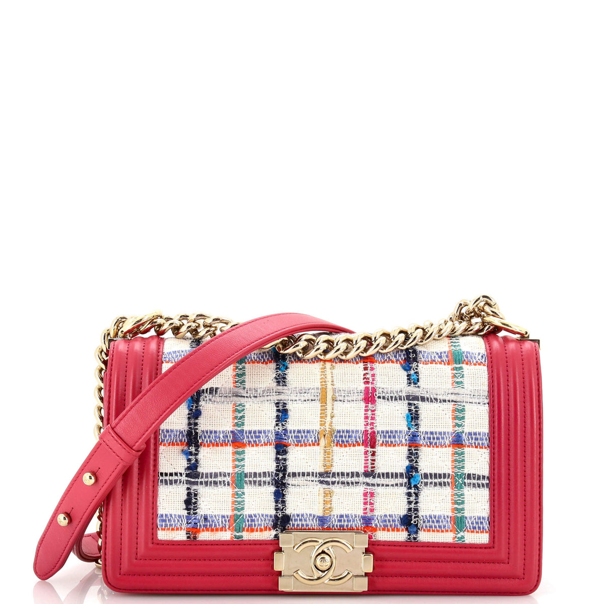 Chanel CHANEL Boy Flap Bag Quilted Tweed Old Medium