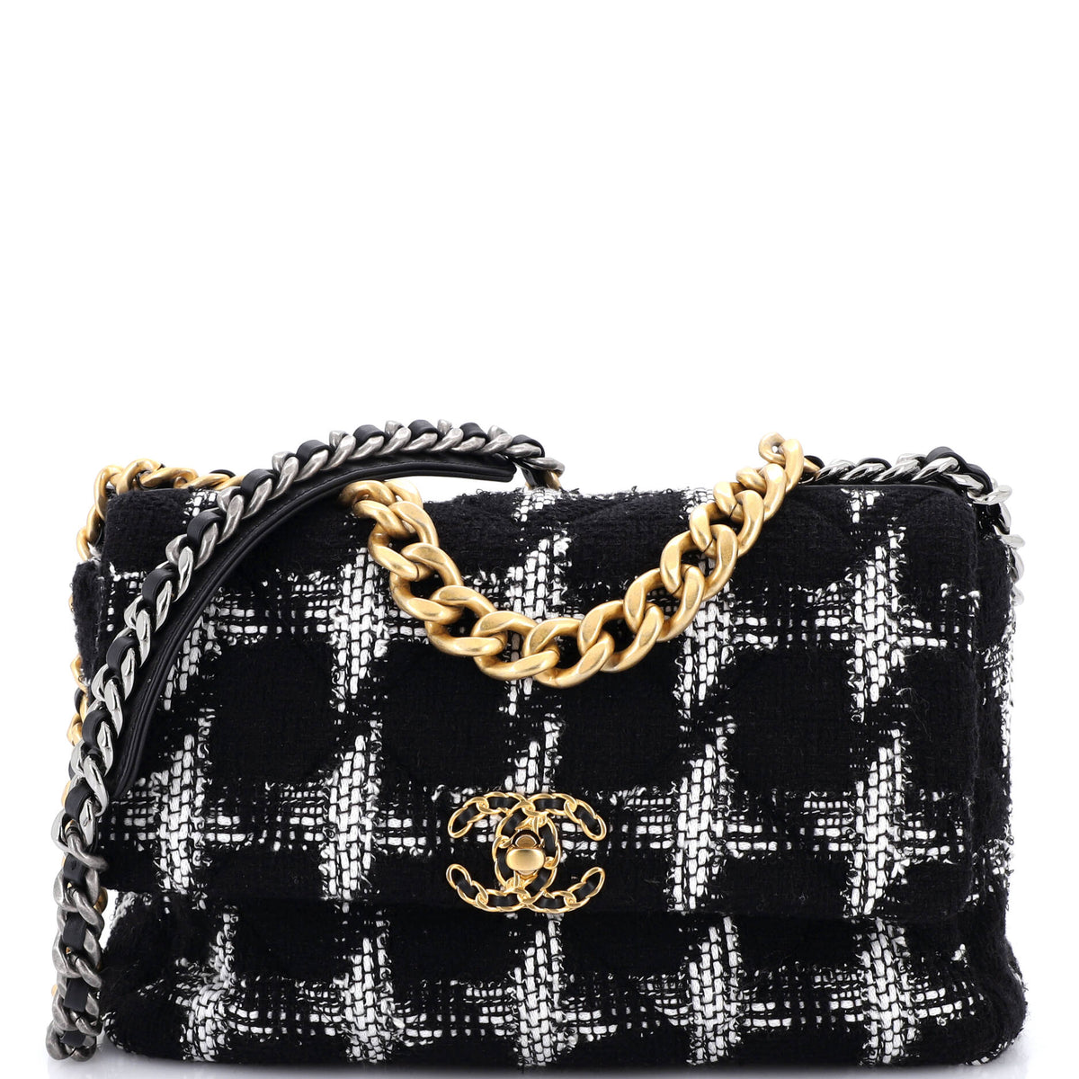 Chanel CHANEL 19 Flap Bag Quilted Tweed Large