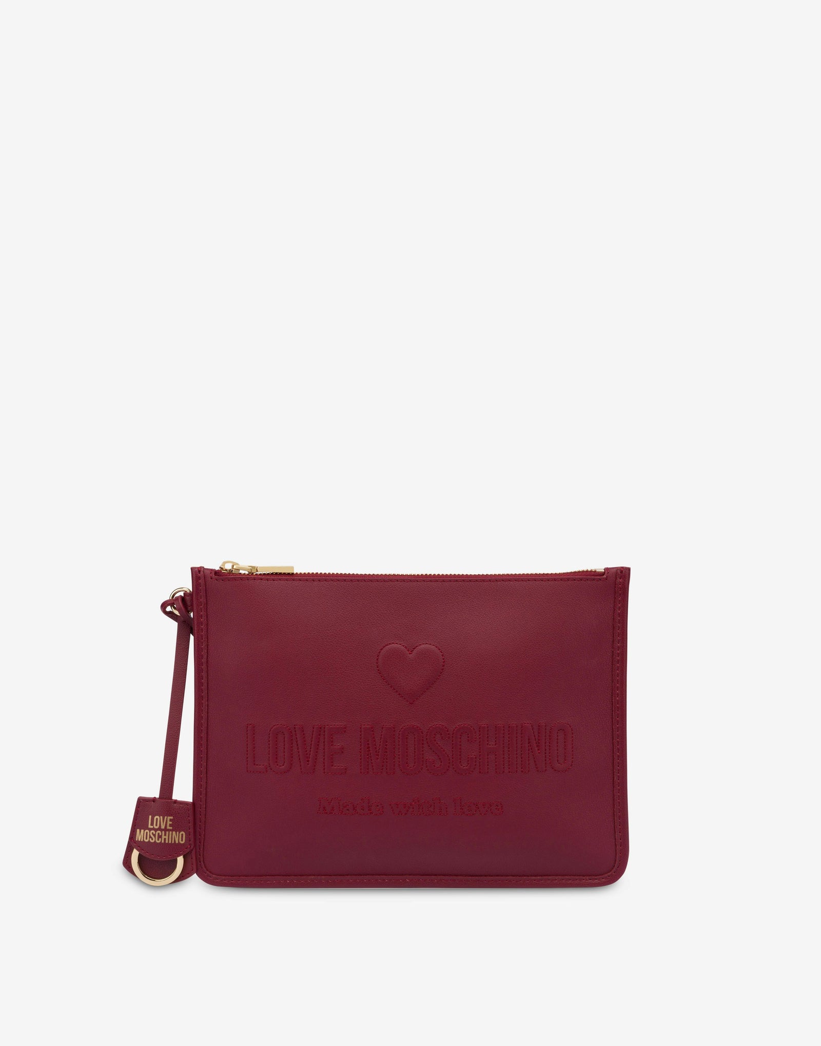 Love Moschino Pochette En Cuir De Veau Love Embossed