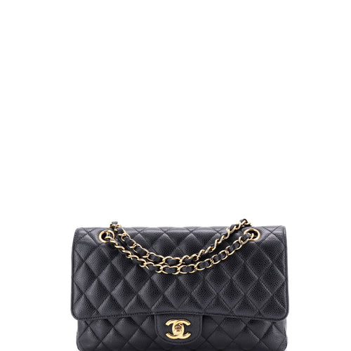 CHANEL Classic Double Flap Bag Quilted Caviar Medium