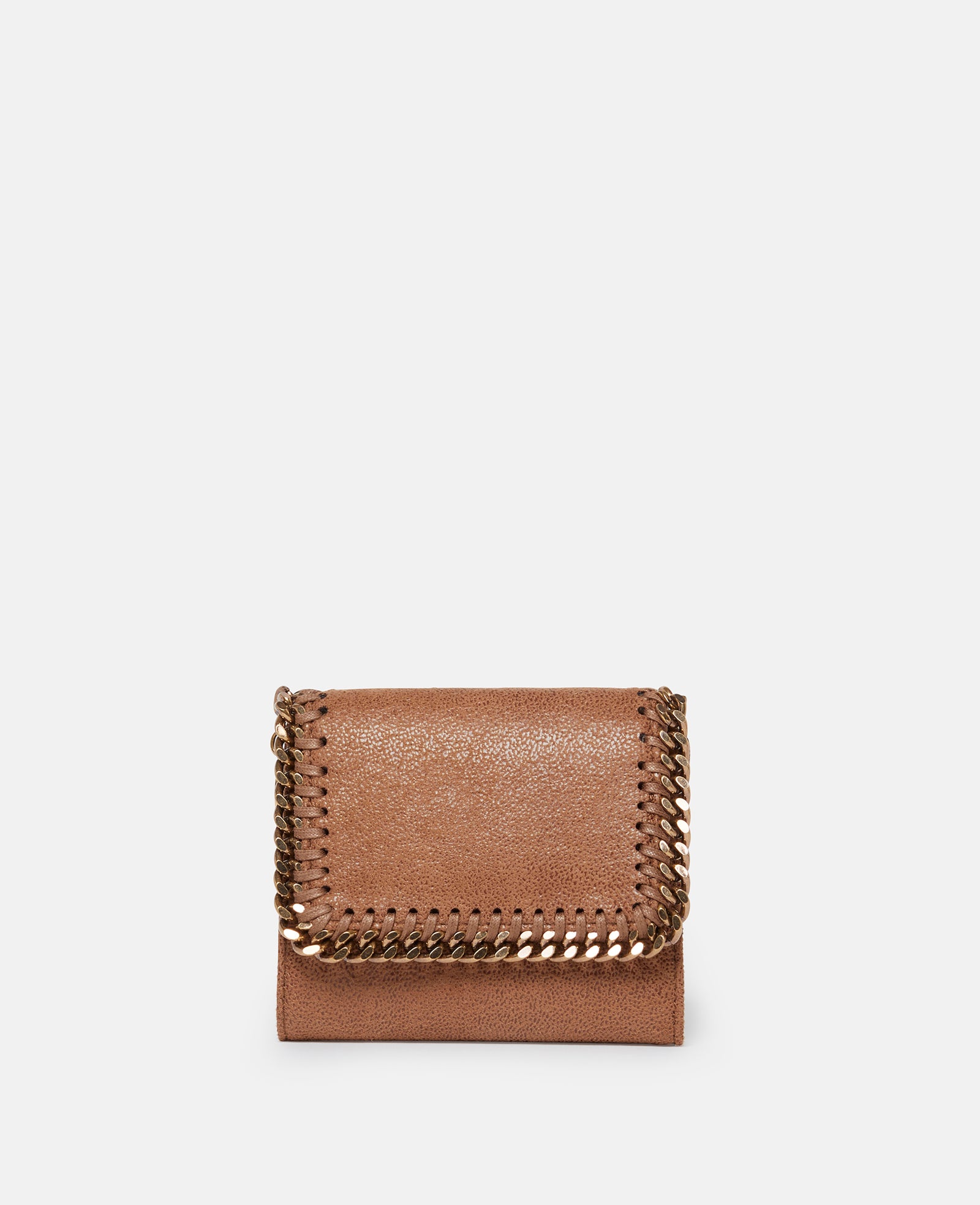 Stella McCartney Falabella Tri-Fold Wallet, Woman, Pecan brown