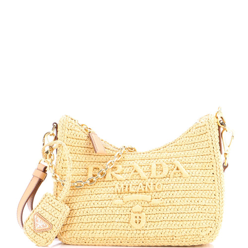 PRADA Re-Edition 2000 Shoulder Bag Raffia Mini
