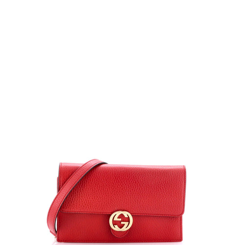 GUCCI Interlocking Wallet on Chain Leather