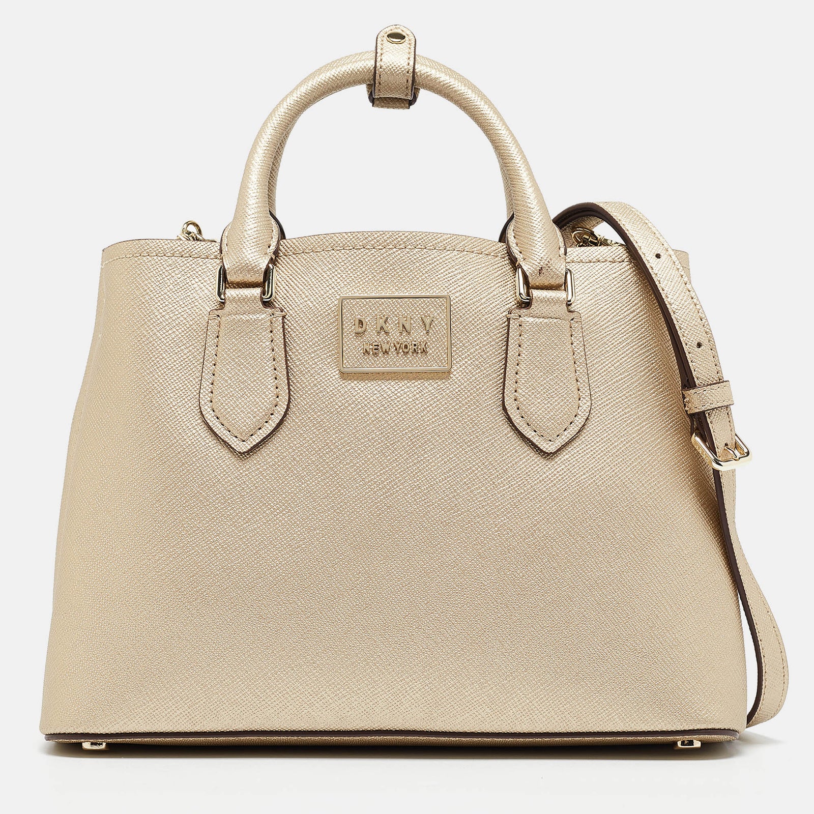 DKNY DKNY Gold Leather Medium Bianca Tote