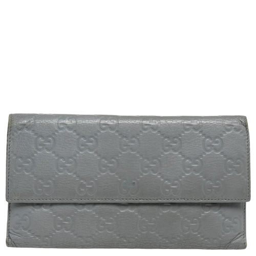 Grey Guccissima Leather Continental Wallet