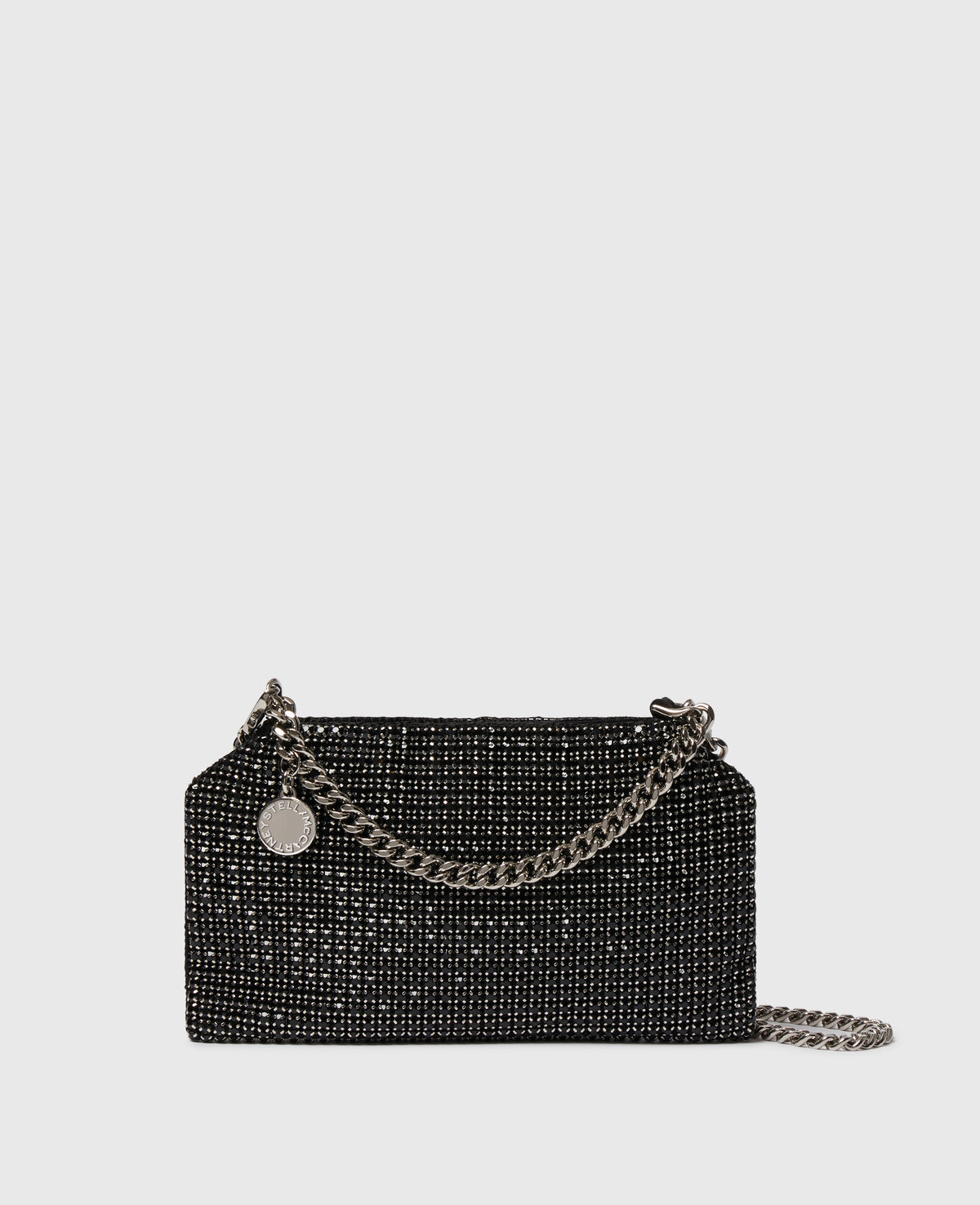 Stella McCartney Falabella Crystal Mesh Shoulder Bag, Woman, Black