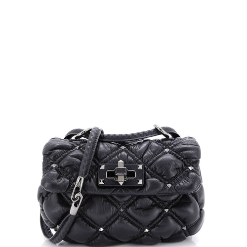 VALENTINO GARAVANI SpikeMe Flap Bag Quilted Leather Small