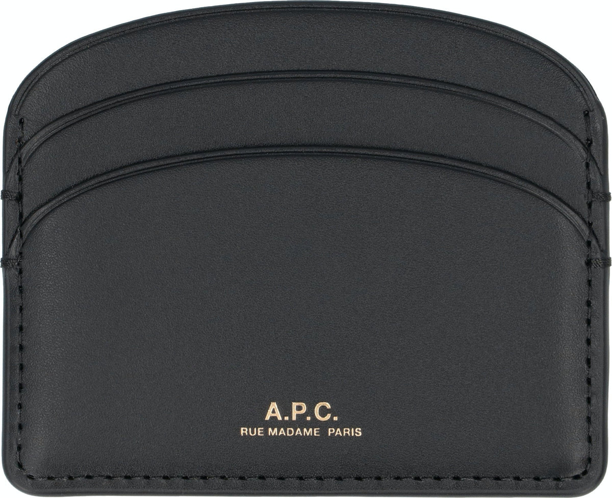 A.p.c. Women's Demi-Lune Cardholder in Black | PXAWVF63270