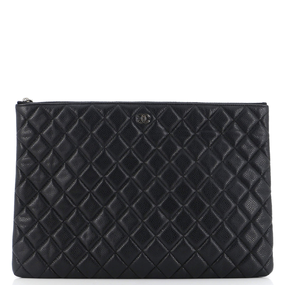 Chanel CHANEL O Case Clutch Quilted Caviar Large