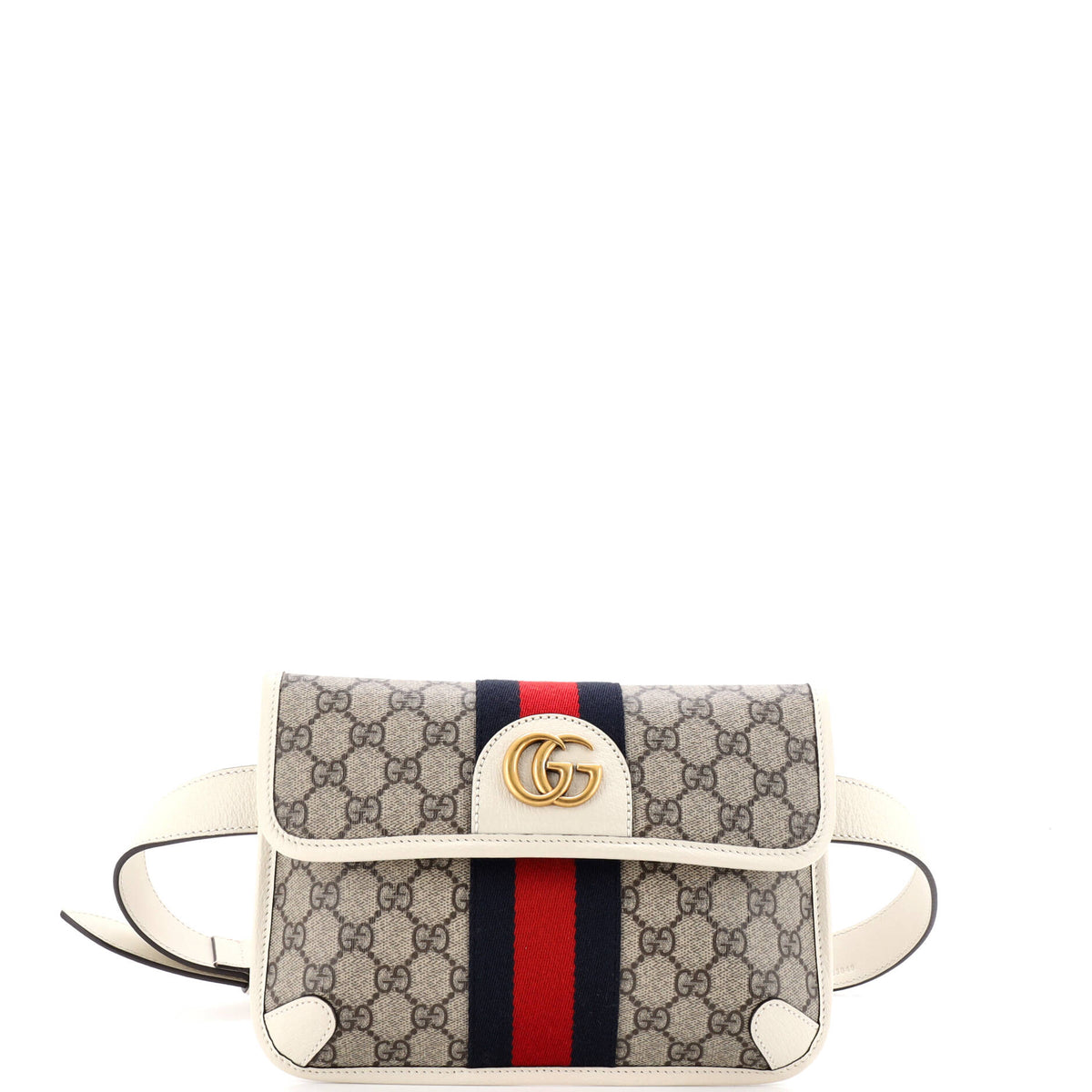 Gucci GUCCI Ophidia Flap Belt Bag GG Coated Canvas with Leather