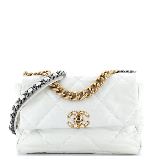 CHANEL 19 Flap Bag Quilted Leather Large