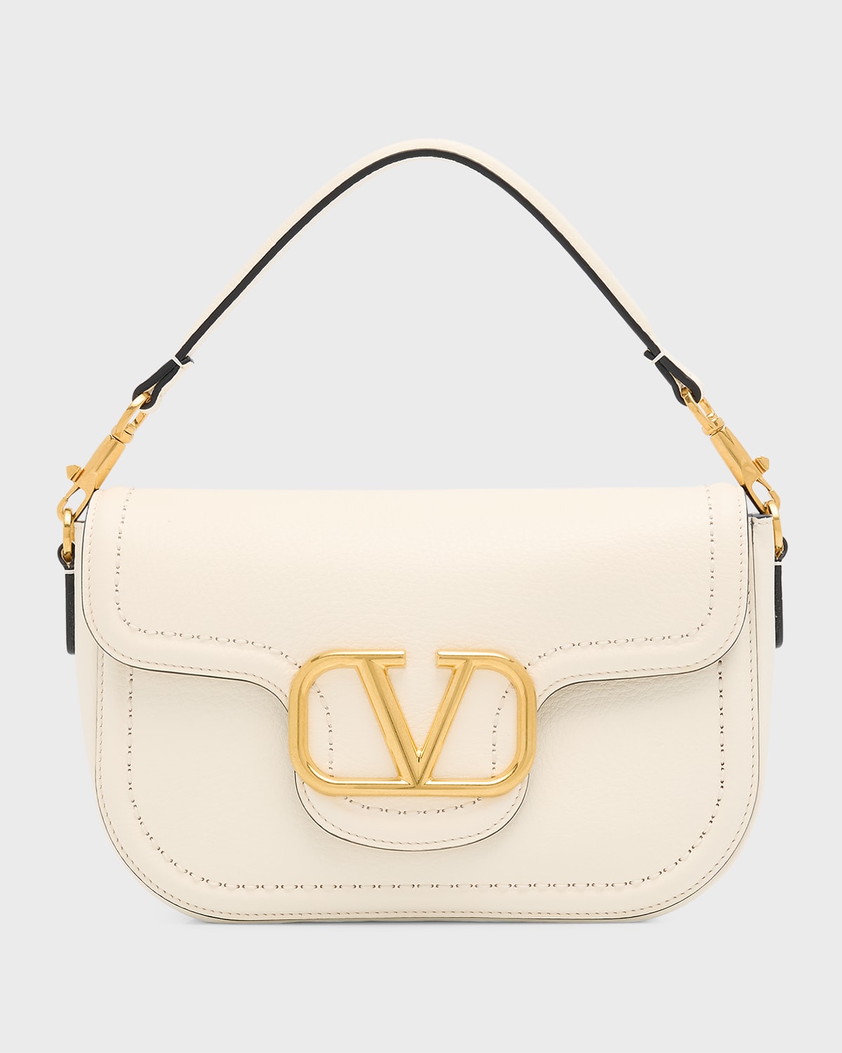 Valentino Loco VLOGO Flap Leather Shoulder Bag