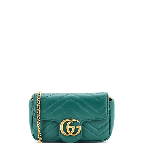 GUCCI GG Marmont Flap Bag Matelasse Leather Super Mini