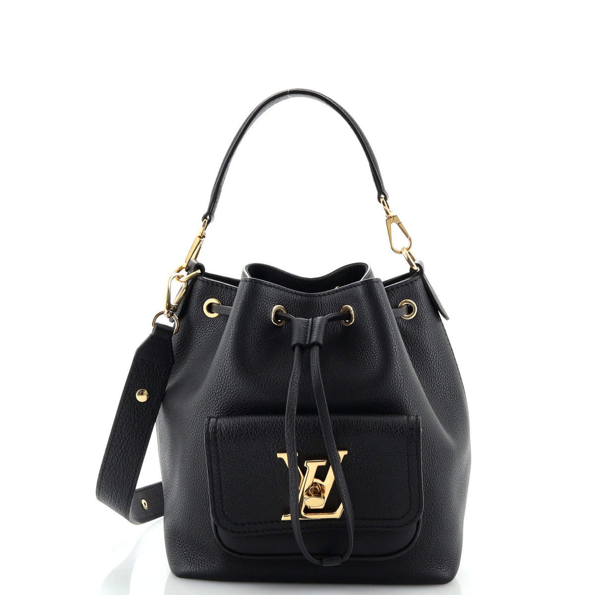 Louis Vuitton Lockme Pocket Bucket Bag Leather