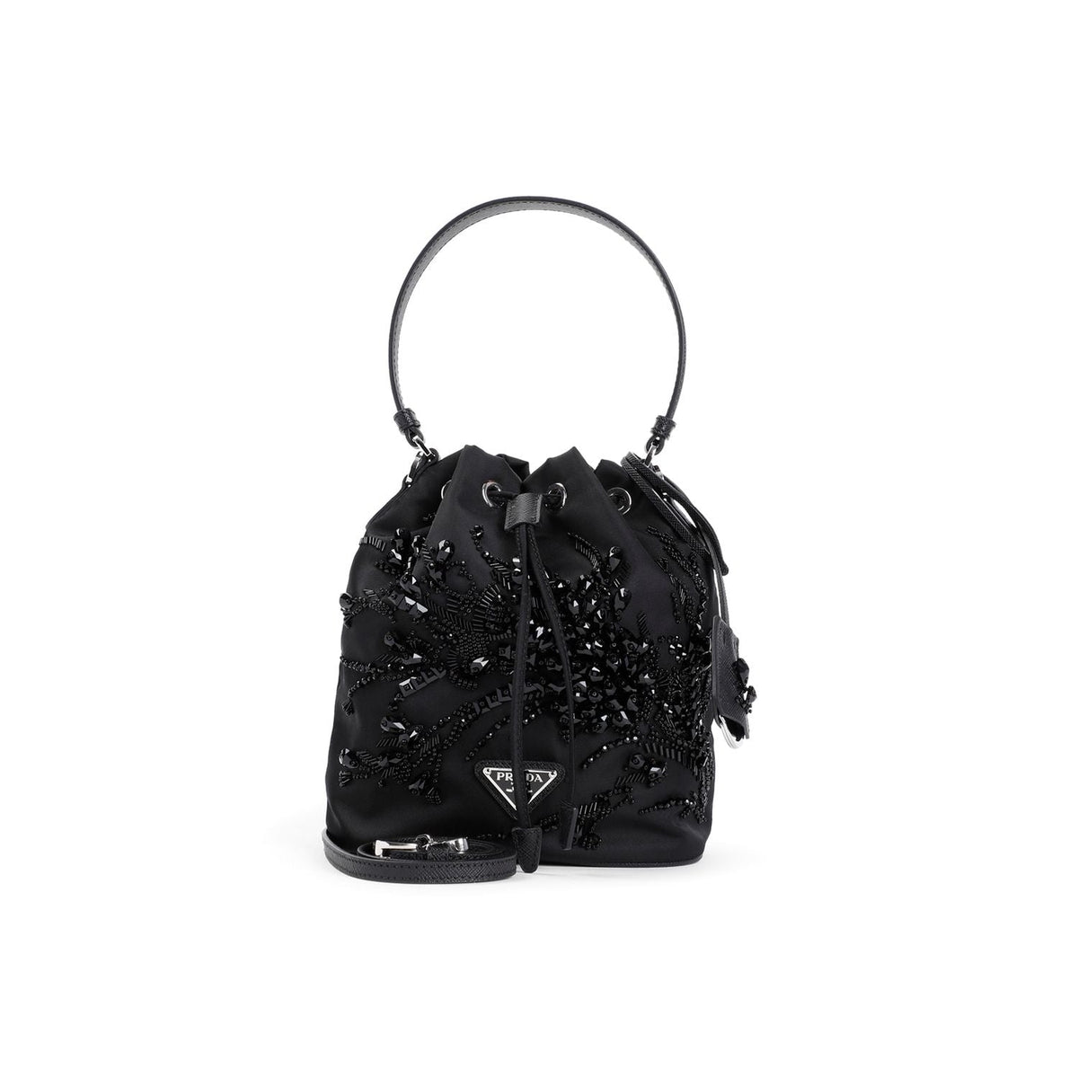 Prada Women's Re-Nylon Bucket Bag in Black | Size UNICA | 1BE067VWRM2C4Q
