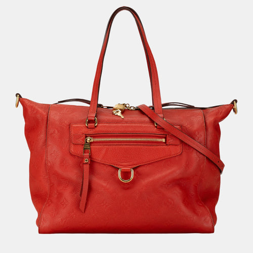Red Monogram Empreinte Leather Lumineuse PM Tote Bag