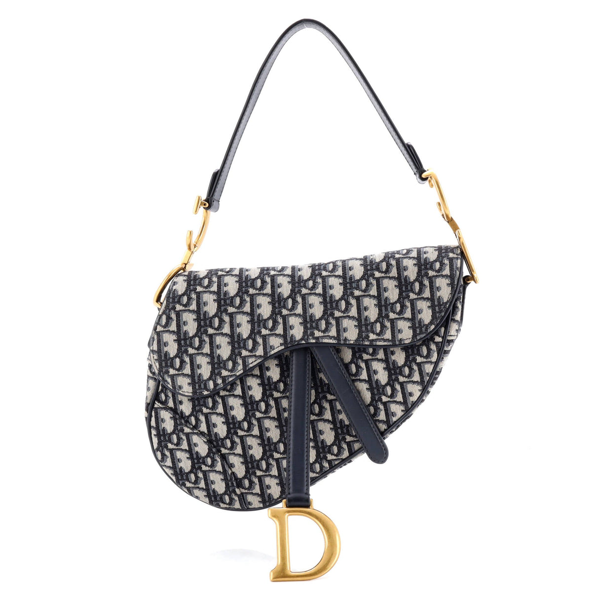 Christian Dior Saddle Handbag Oblique Canvas Medium