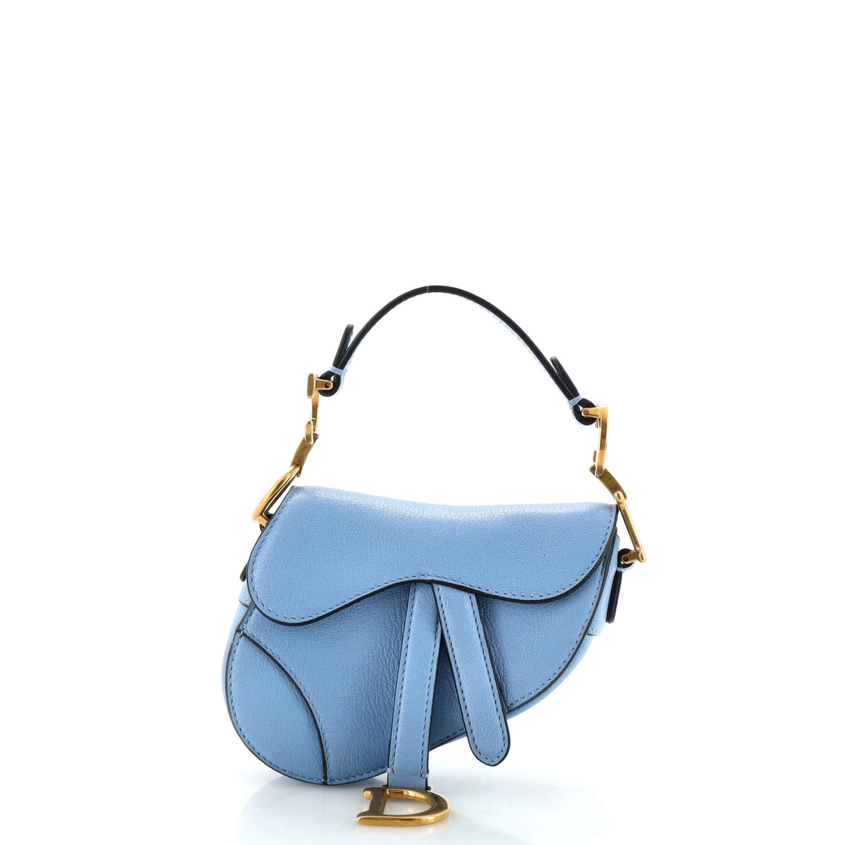 Christian Dior Saddle Handbag Leather Micro