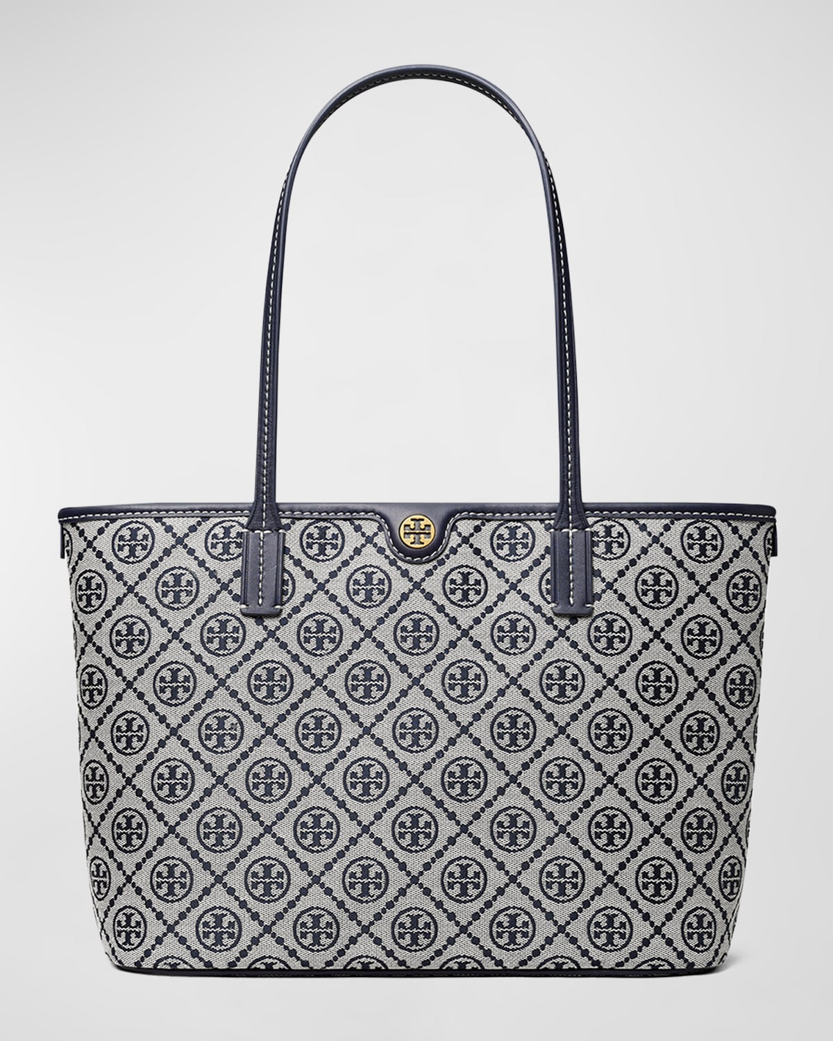 Tory Burch Small T Monogram Zip Canvas Tote Bag