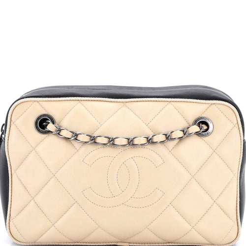 CHANEL Diamond CC Camera Case Bag Quilted Lambskin Medium
